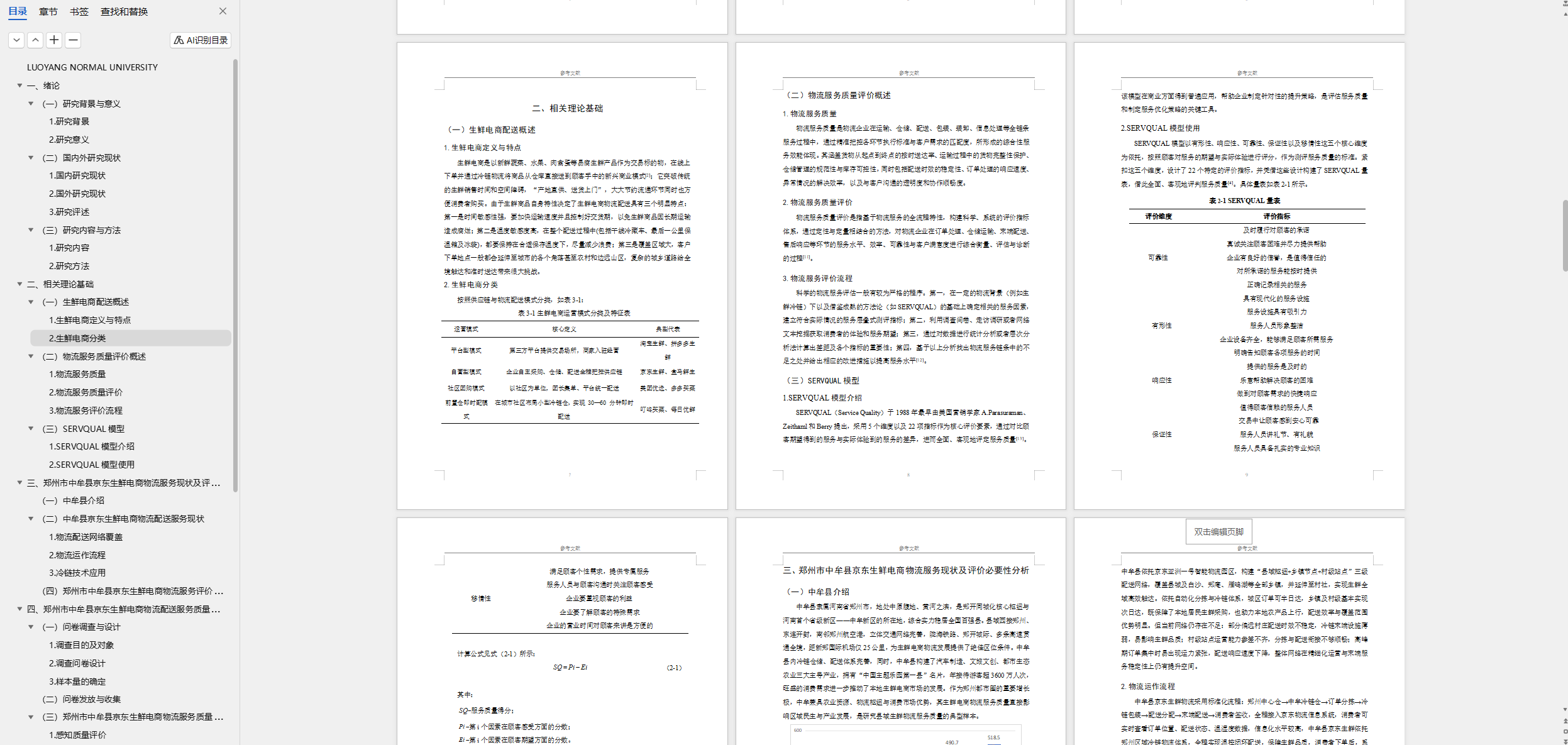 物流管理专业学术成果